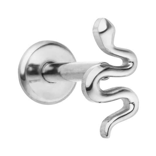 Tiny Snake Titanium Threadless Flat Back Labret