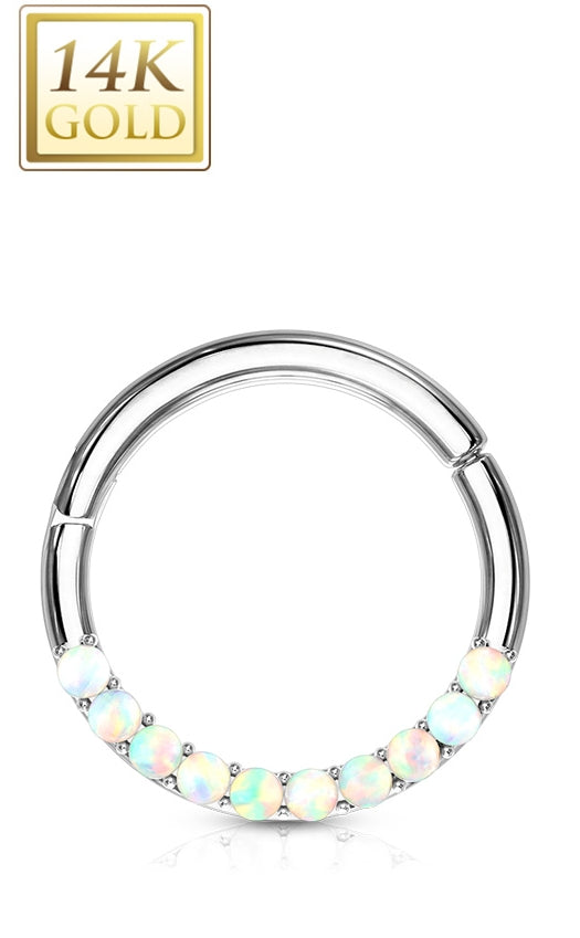 14ct solid gold Opal lined hinged ring