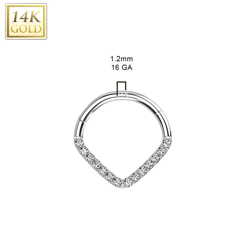 14ct solid white gold hinged ring 1.2/8mm
