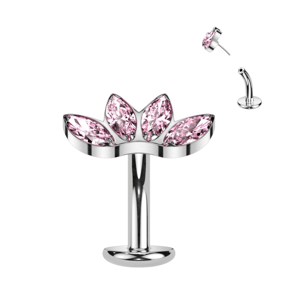 Floating Navel bar, Belly bar, unique, gemmed, Implant Grade Titanium, Threadless, Curve Top, Worldwide Shipping, UK seller