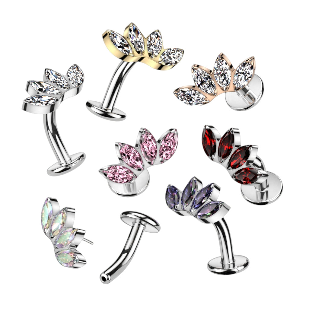 Floating Navel bar, Belly bar, unique, gemmed, Implant Grade Titanium, Threadless, Curve Top, Worldwide Shipping, UK seller
