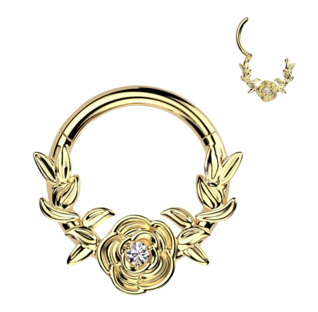 Rose/Flower centre hinged ring