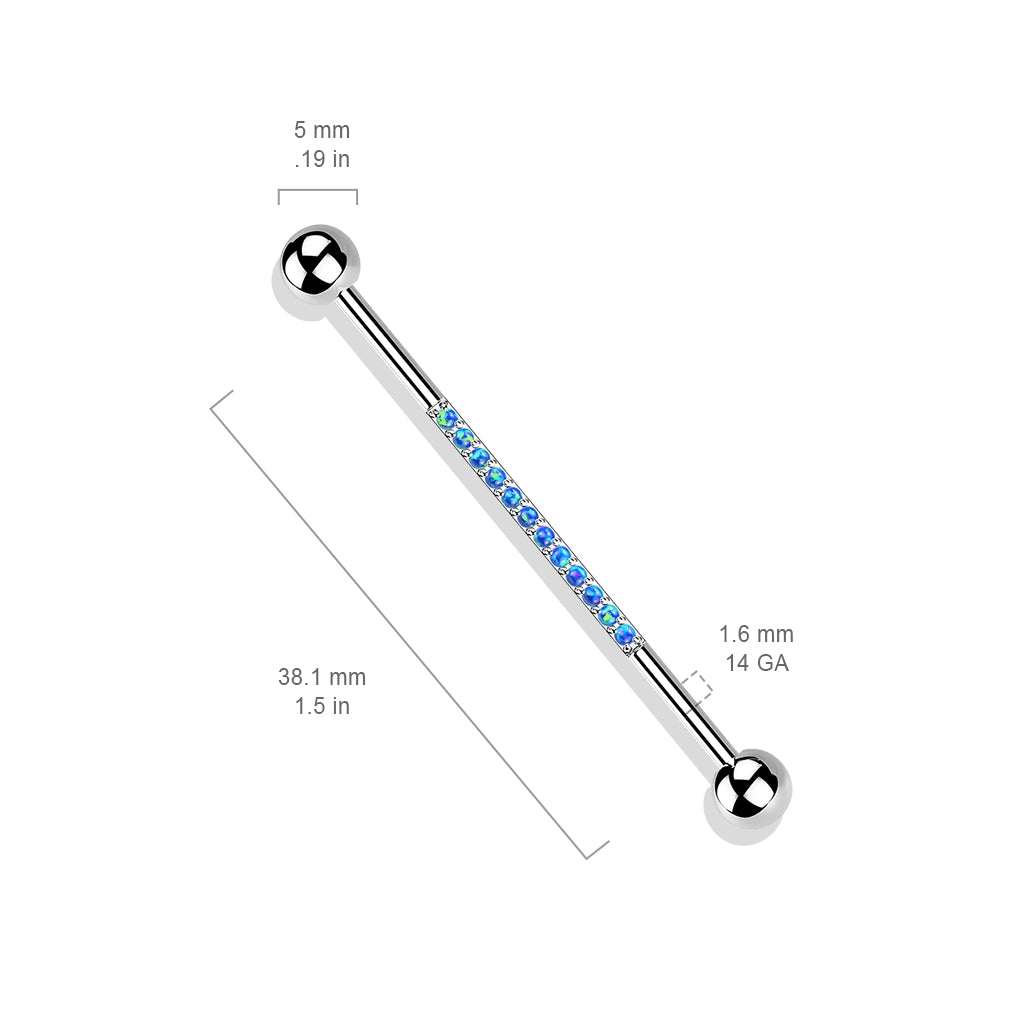 Implant grade titanium industrial/scaffold bar with synthetic opal stones, worldwide shipping, UK seller
