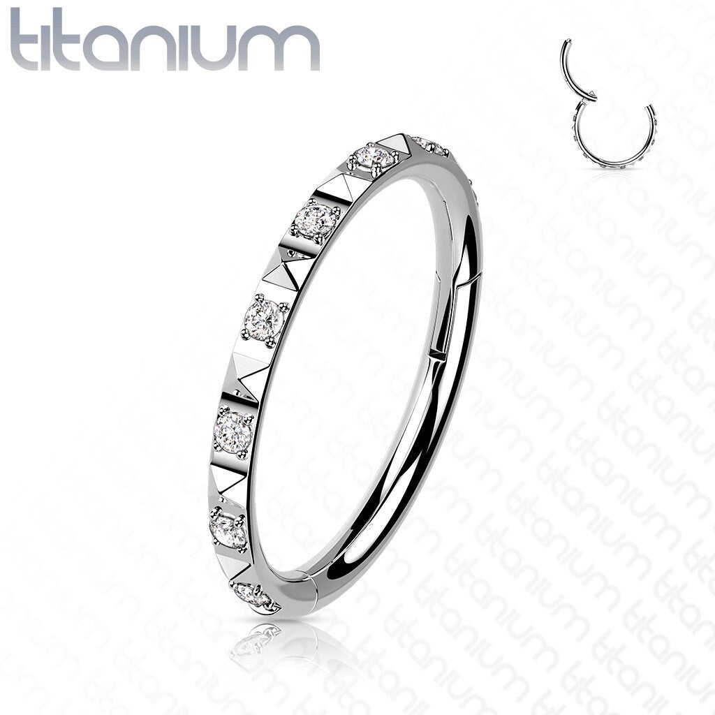 Implant Grade Titanium Hinged Segment with CZ paved in between Pyramid Cuts