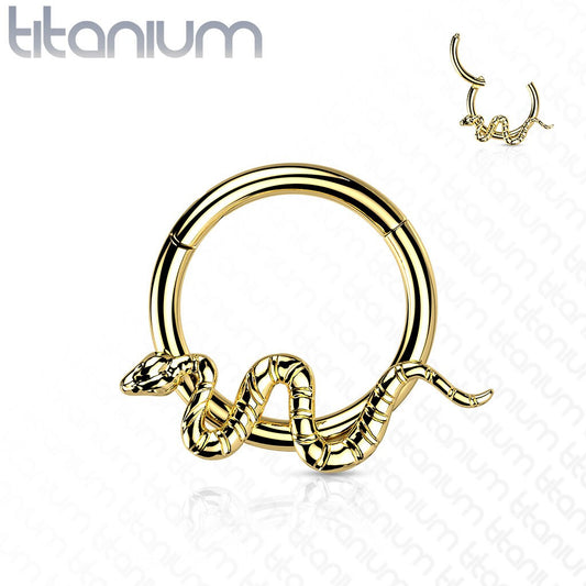 Implant Grade Titanium Snake Hinged Segment Ring, cartilage, helix, earlobe, conch, worldwide shipping, UK seller