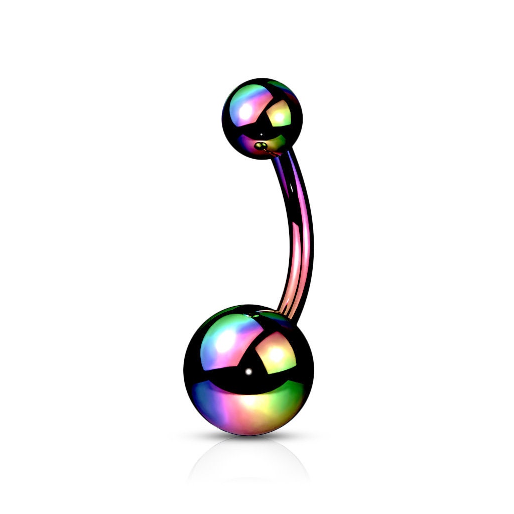 Implant Grade Titanium Externally Threaded PVD coated Belly Button Ring, bar, navel, worldwide shipping, UK seller