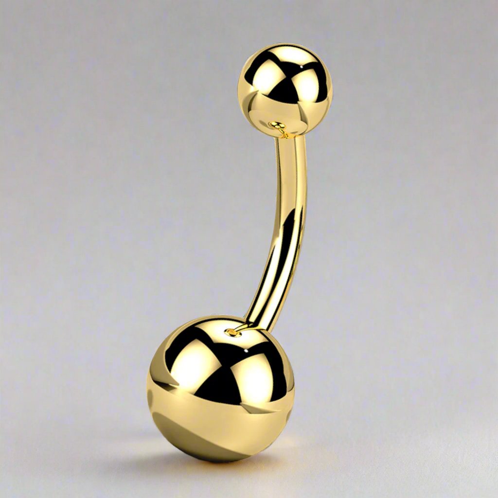 Implant grade Titanium plain navel bar, Gold and Rose gold, 10mm, 1.6mm, UK seller, worldwide shipping
