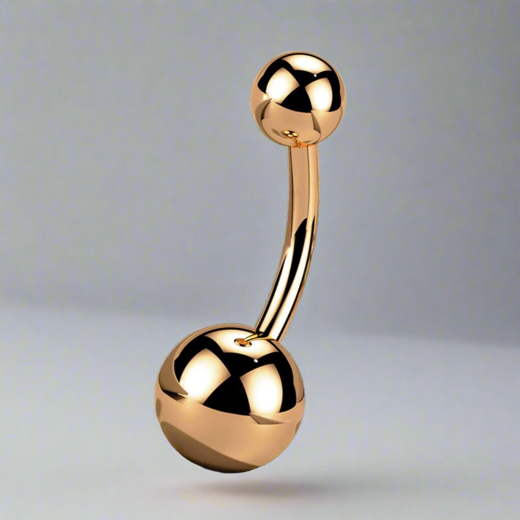 Implant grade Titanium plain navel bar, Gold and Rose gold, 10mm, 1.6mm, UK seller, worldwide shipping