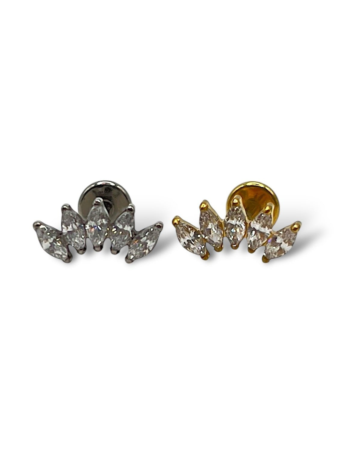 Titanium Fan Marquise Labret, 1.2/8mm Gold/High Polished, body jewellery