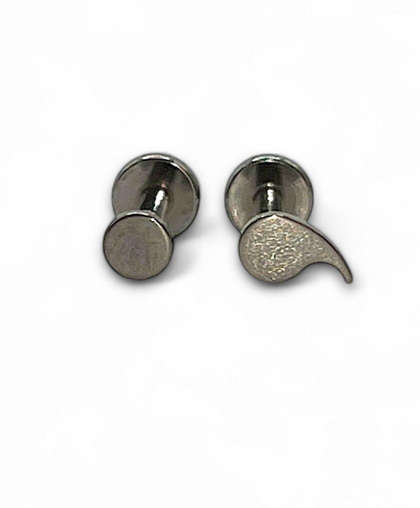Semi Colon 1.2/6/8mm Labrets, Highly polished/Anodised, Mental Health Matters, Body Jewellery