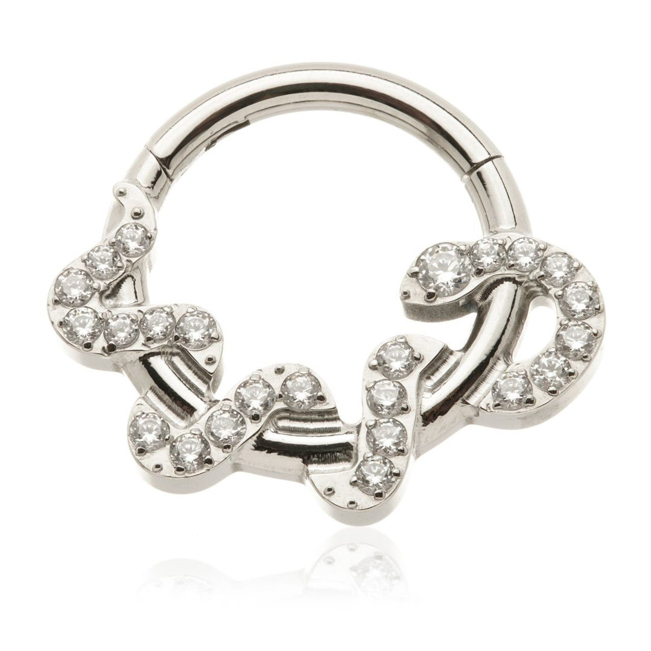 Ti Couture Coiled Gem Snake Hinge Ring