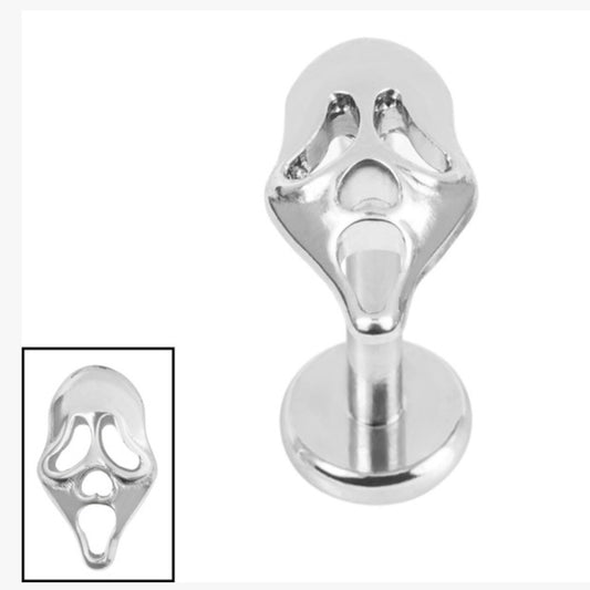 Shrieking Face Titanium internally threaded labret