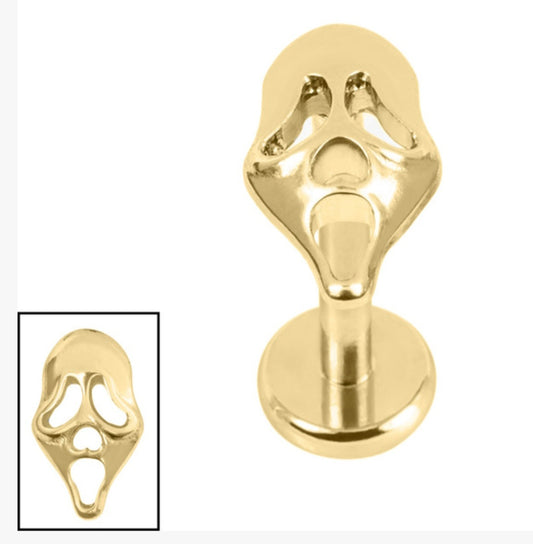 Shrieking Face Titanium internally threaded labret