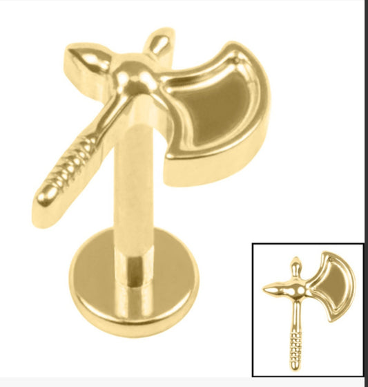 Viking Warrior Axe internally threaded Labret bar