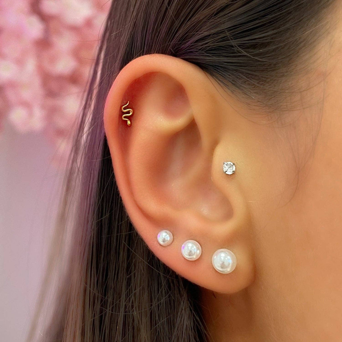 Tiny Snake Titanium Threadless Flat Back Labret