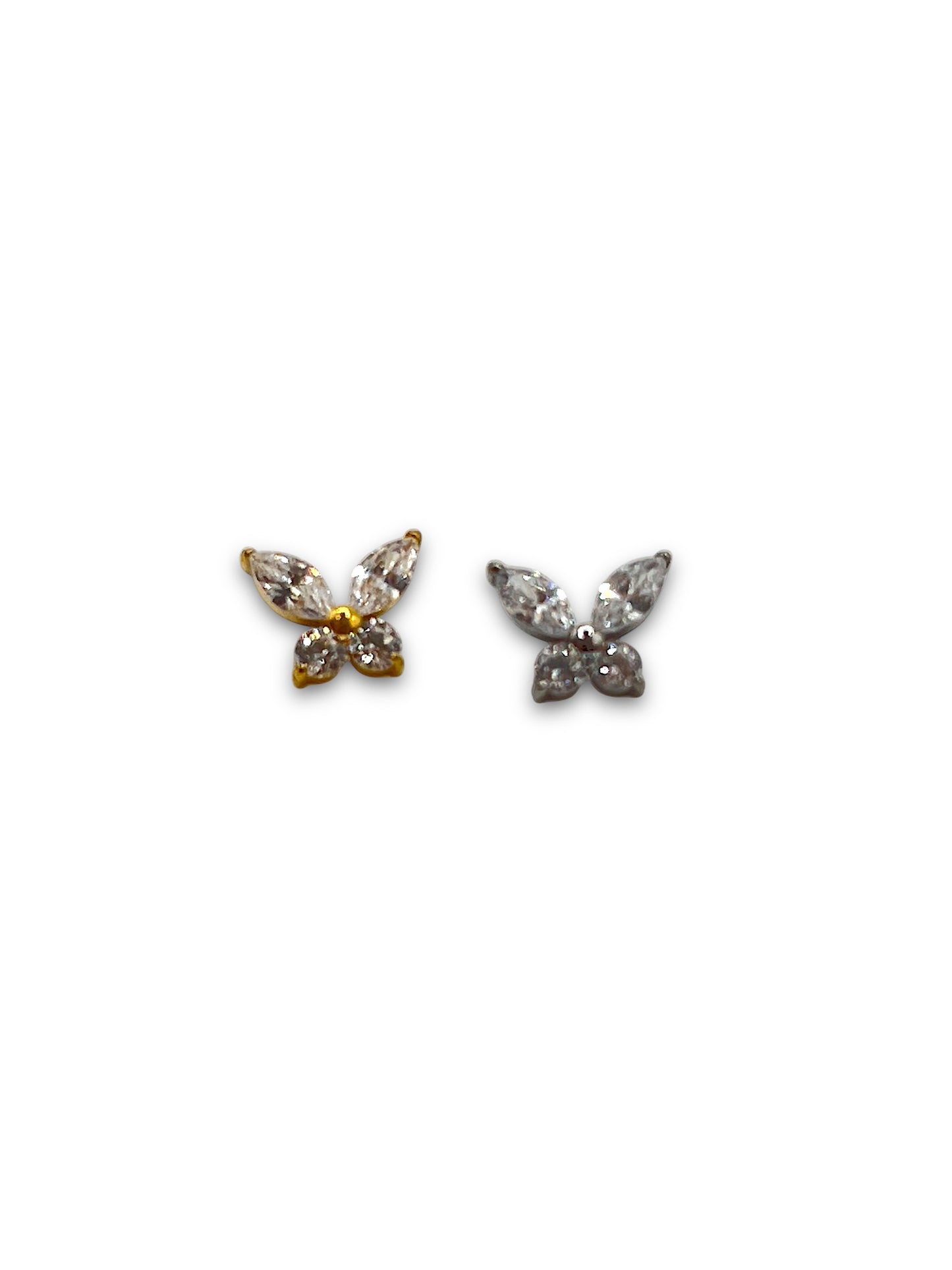 Titanium Butterfly labret, 1.2/8mm Highly polished/Gold PVD Internally threaded