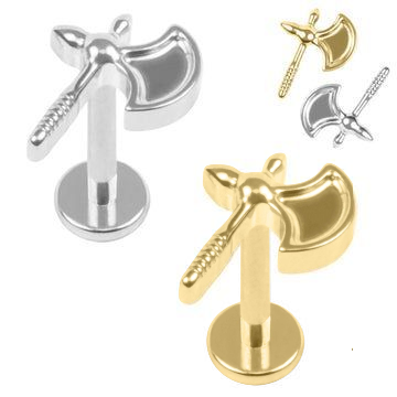 Viking Warrior Axe internally threaded Labret bar